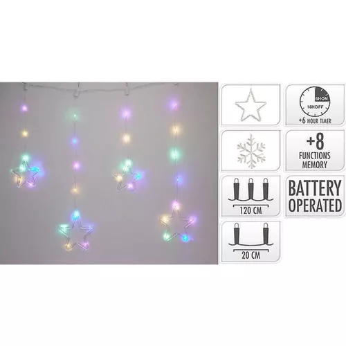 cumpără Ghirlandă Promstore 56514 Luminite de craciun Țurțuri-figuri, 72/64LED, 0.6x1.2m, alb, 8reg. în Chișinău 