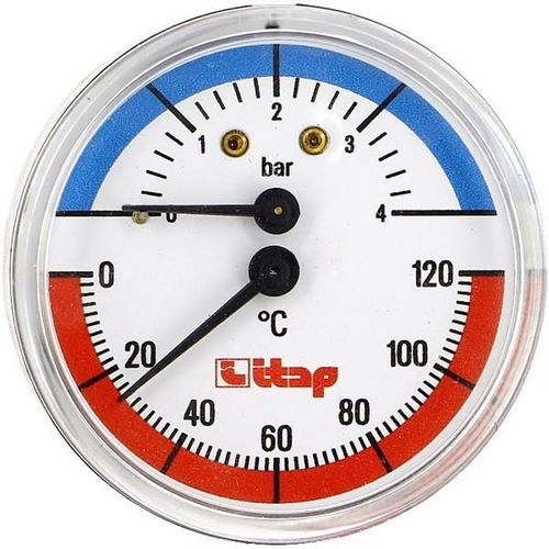 купить Аксессуар для систем отопления Itap 4850012 Термоманометр осевой D. 1/2" 4бар, 0-120º C, D. 63 в Кишинёве 