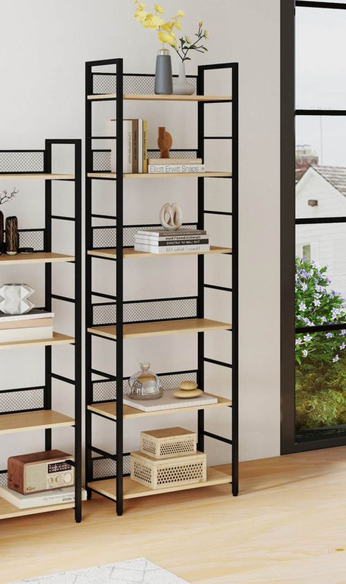 cumpără Raft de birou Deco Brick 6 nivele 60x28x187H Oak/Black în Chișinău 