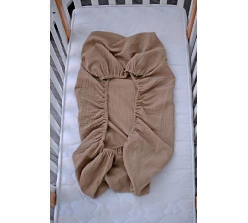 cumpără Lenjerie de pat pentru copii Veres 142.1.04 Простынь 120x60 (Муслин коричневый) în Chișinău 