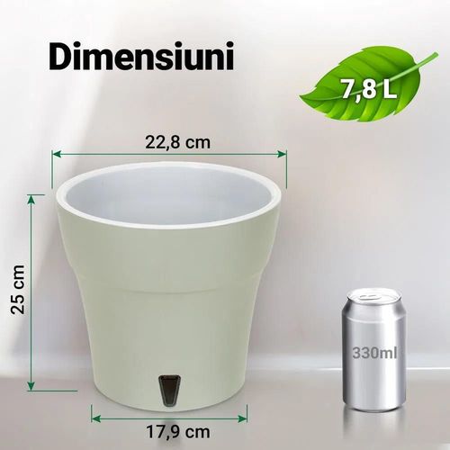 купить Цветочный горшок Santino Dali-M (7.8L, Antracit) в Кишинёве 