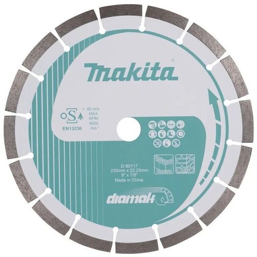 купить Диск отрезной Makita D-80117 Disc diamantat segmentat umed/uscat 230x22.23mm в Кишинёве 