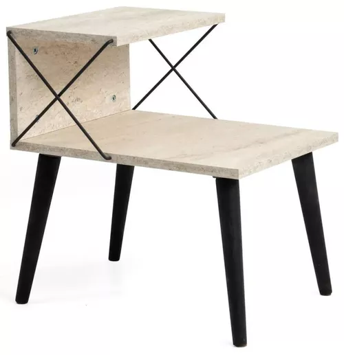 купить Тумбочка Trendy Cross, Travertin Negru, 50x55x40cm в Кишинёве 
