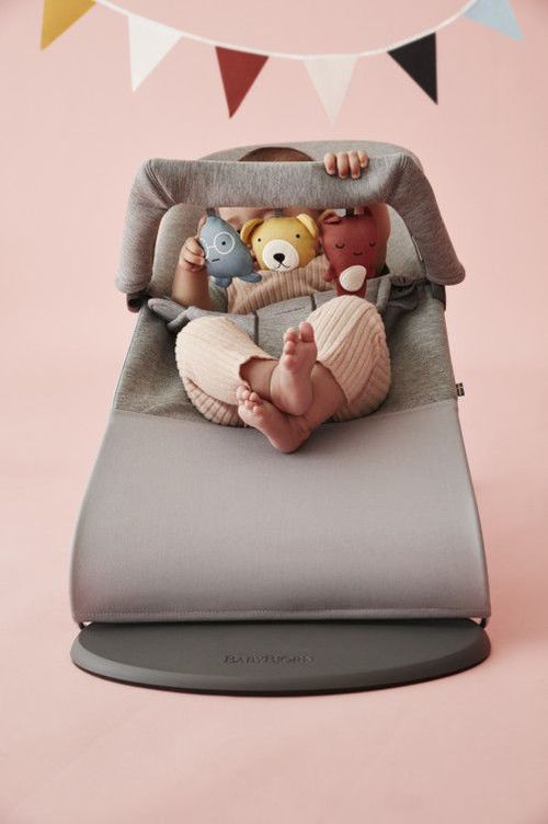 Шезлонг-качалка с игрушкой BabyBjorn Bliss Light Grey, 3D Jersey 