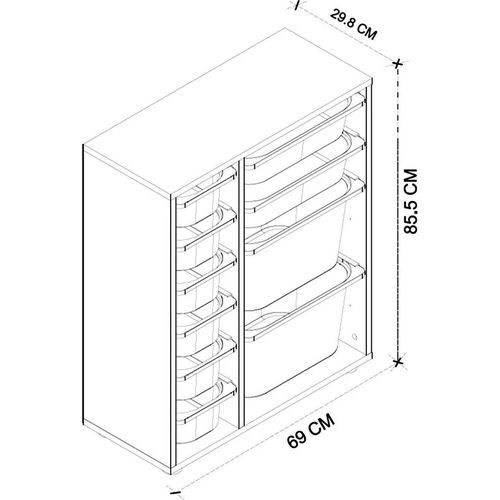 cumpără Dulap pentru copii Bofigo Коробка для игрушек 690x855x298mm, Sapphire Oak (12-67-14) în Chișinău 
