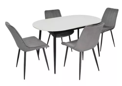 купить Комплект стол и стулья Evelin di Costacurta стол DT-533R B + 4 стула YTC-055B Blu-14 (Dark grey) в Кишинёве 