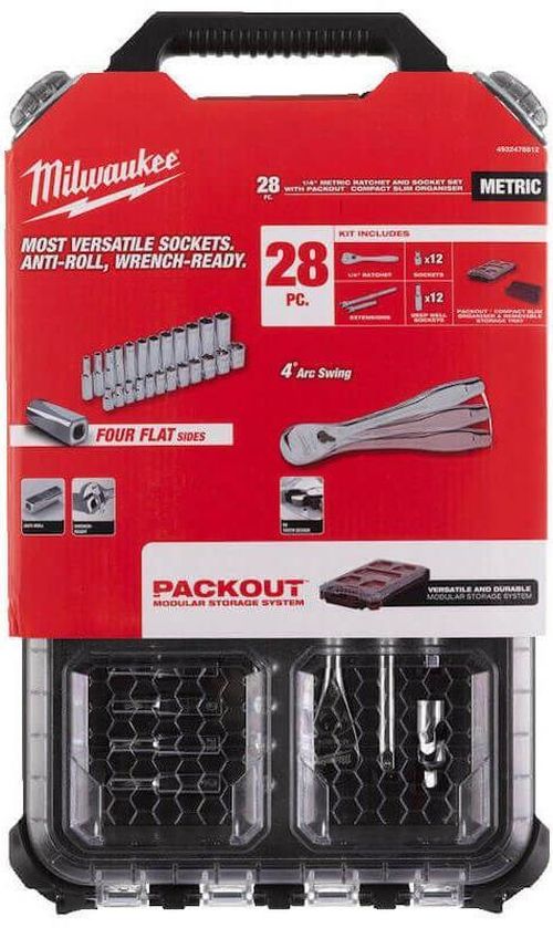 cumpără Set de unelte de mână Milwaukee 4932478812, set de chei tubulare 1/4" PACKOUT 28 buc în Chișinău 