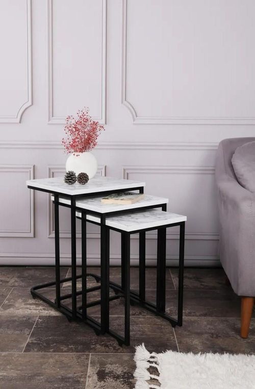 cumpără Măsuţă cafea Trendy Ce Metal Zigon, 9404, masa de cuibarit (3 bucati) în Chișinău 