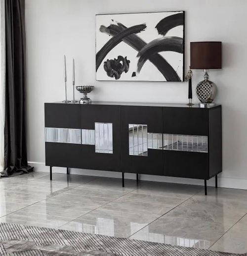cumpără Comodă Trendy Paris, Negru, Fume (GTR001218) în Chișinău 