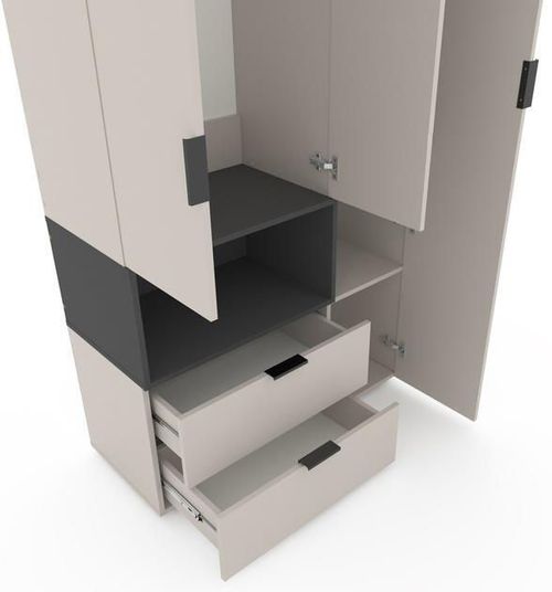 cumpără Dulap Nex Home A002L cu usi batante, 1000x420x2300mm, Anthracite/Cashmere în Chișinău 