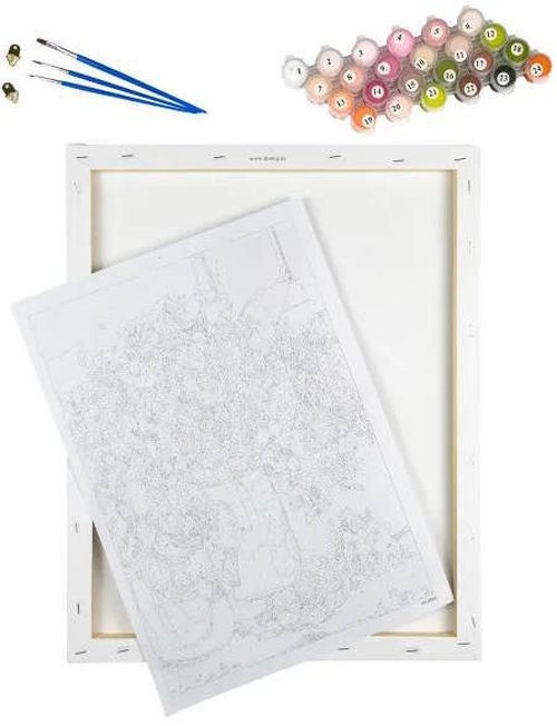 cumpără Tablou pe numere Strateg 58019 Barci pe fundalul morilor de vant 40x50cm în Chișinău 