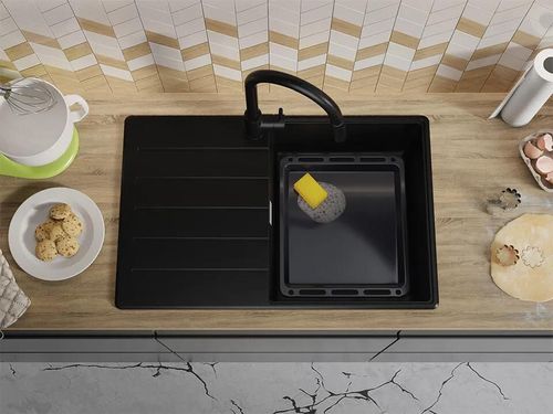 купить Мойка кухонная Primagran Copenhagen 780-50 Top Black + accesorii 500x780 MKHKC в Кишинёве 