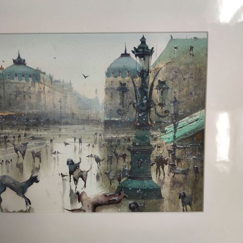 купить Eugen Gorean - „Conference in Paris” watercolor on paper, 2022 в Кишинёве 
