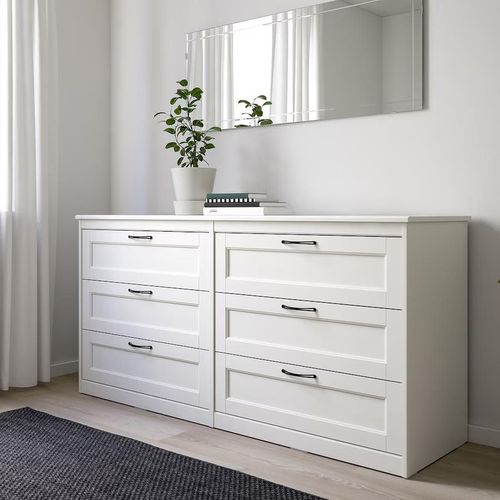 купить Комод Ikea Songesand 6 ящиков 161x81 White в Кишинёве 