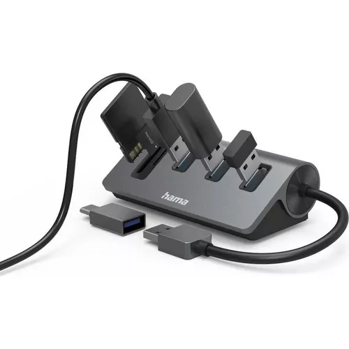 cumpără Adaptor de rețea USB Hama 200140 Usb Hub/Card Reader, 5 Ports în Chișinău 
