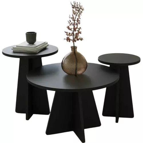 cumpără Măsuţă cafea Trendy Ciuperca 3, Negru, set în Chișinău 