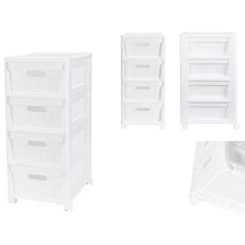 купить Короб для хранения Promstore 51373 Econova Velvet 4 sectiuni 30x38.5x69cm, pe rotile, alb в Кишинёве 