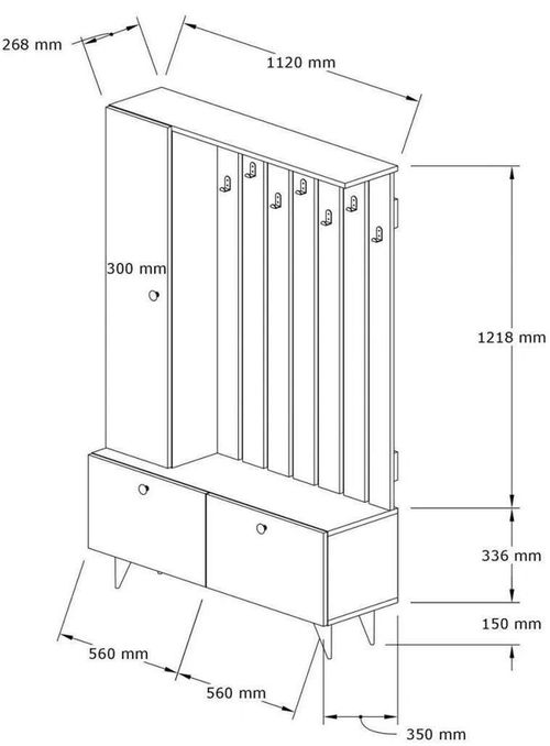 cumpără Mobilă pentru antreu Trendy Lala, Alb, 112x170x35cm (GTR005930) în Chișinău 
