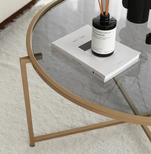 cumpără Măsuţă cafea Trendy Gold Sun S404F, Aur, fum 83x40x83cm în Chișinău 