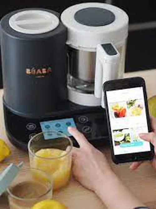 Robot de bucatarie cu Wi-Fi Beaba Babycook Smart Peacock Blue 