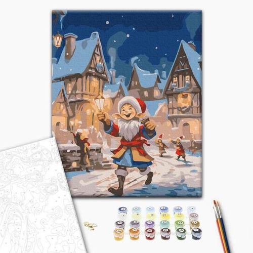 купить Картина по номерам BrushMe KBS0146FC 30x40cm (fără cutie) Misiunea Elfului в Кишинёве 