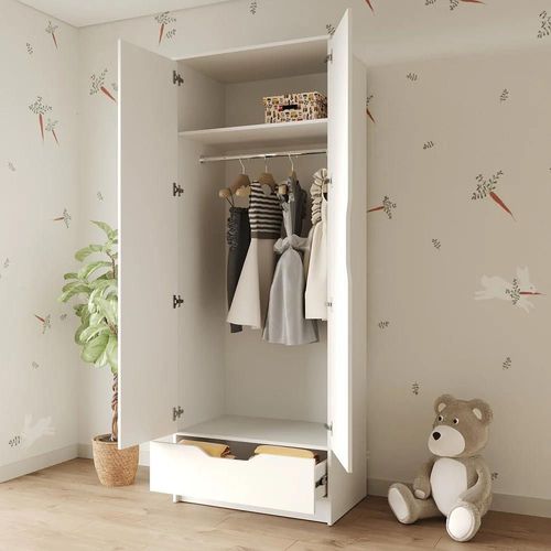 cumpără Dulap pentru copii MebelStar LILU 2D1S 80x50x210 White (MBS-1317) în Chișinău 