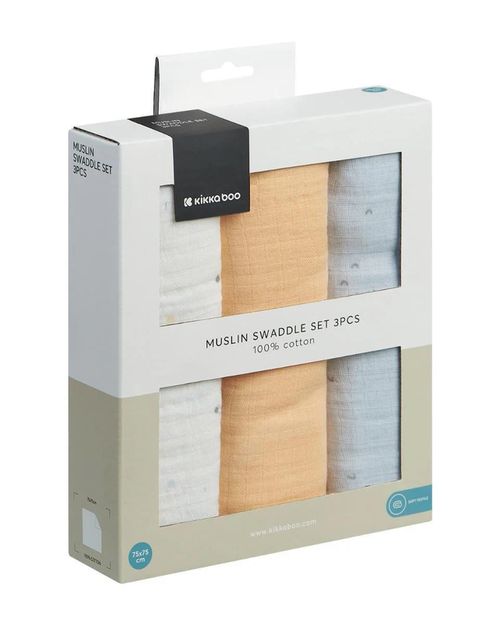 купить Аксессуар для пеленания Kikka Boo 31103010095 Pelinci de muselina Stripy Friends, 75x75cm, 3buc в Кишинёве 