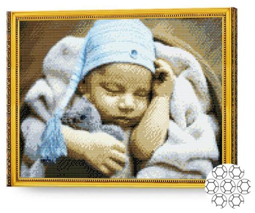 cumpără Tablou pe numere Art Gallery GA82472 Mozaic cu diamante 40x50cm Bebelus cu ursulet în Chișinău 