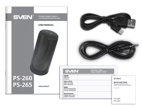 купить Колонка портативная Bluetooth Sven PS-260 Black в Кишинёве 