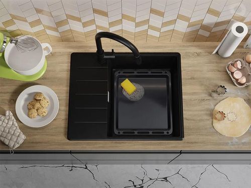 купить Мойка кухонная Primagran Copenhagen 620-50 Top Black + accesorii 500x620 MKIKC в Кишинёве 