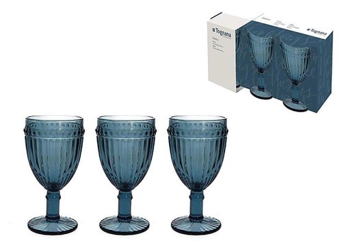 cumpără Veselă pentru băuturi Tognana 53021 Set pocale pentru vin Dorico 3buc, 310ml, albastru în Chișinău 
