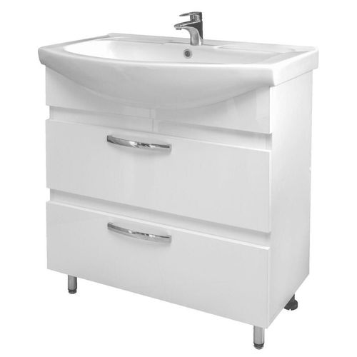 cumpără Dulap pentru lavoar Mashtab 11337 Agat cu 2 sertare 75cm Alb în Chișinău 