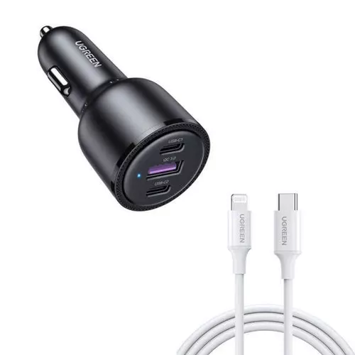cumpără Încărcător pentru automobil Ugreen 20467 2*Type-C + 1*USB-A Aluminum 3A 69W, Grey în Chișinău 