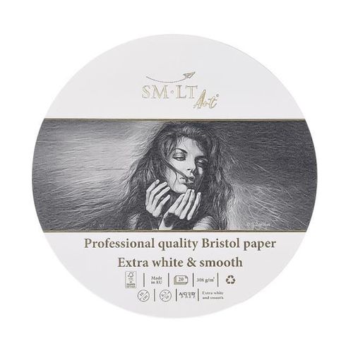 cumpără Set de creație miscellaneous Hârtie pentru schițe SMLT, rotundă, Bristol, albă, 16cm, 20file, extra netedă în Chișinău 