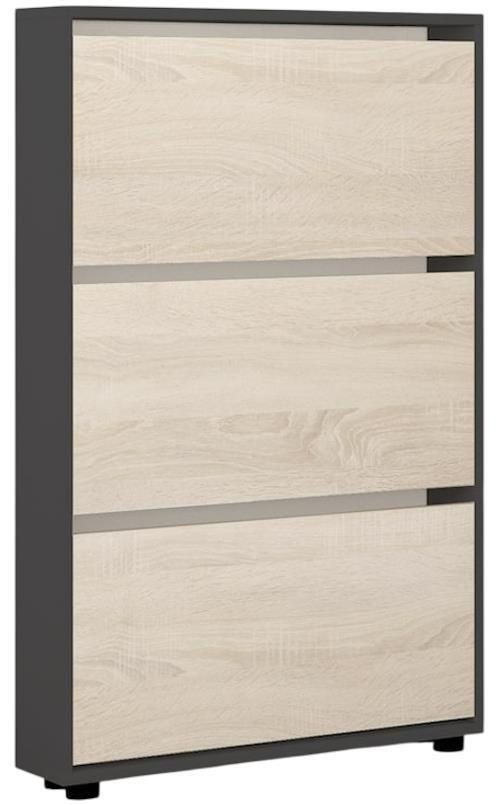 купить Полка для обуви Mobildor-Lux Leo Slim 60x16x125H cm Anthracite/Sonoma в Кишинёве 