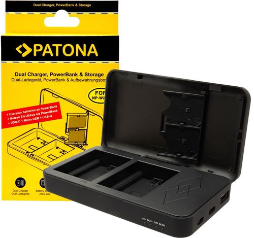 купить Зарядное устройство для фото-видео Patona 4159, Retro Dual Charging Case USB-C for Fuji NP-W235 в Кишинёве 