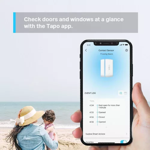 купить Датчик для дверей и окон TP-Link Tapo T110, White в Кишинёве 