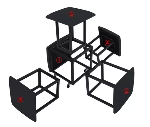 купить Пуф Nex Home Cub Transformer 5 scaune in 1 N2, Maro Deschis в Кишинёве 