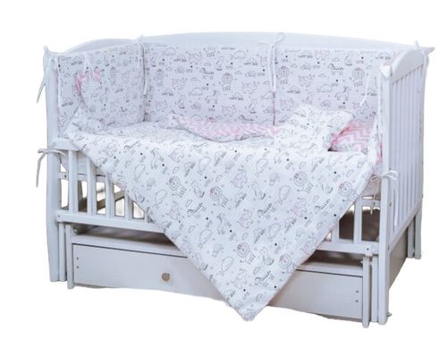 купить Детское постельное белье PernaMea Set lenjerie 5 piese Junior Happy Baby Roz (PM.101649/2) в Кишинёве 