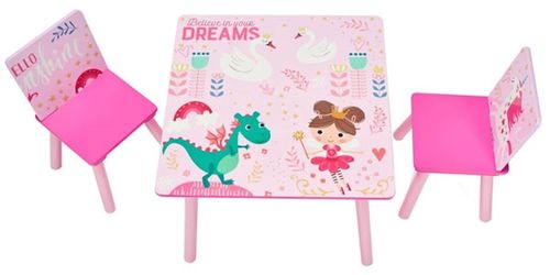 cumpără Set de mobilier pentru copii U-Grow UMBS02-PNK Set 2 scaune si birou „Crede în visele tale” în Chișinău 