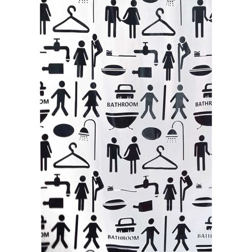 cumpără Perdea de duș Bisk 06847 PEVA COUPLE alb/negru 180x200 în Chișinău 