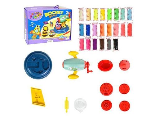 купить Набор для творчества Strateg 57155 Set de modelat Мистер тесто Rocket Space, 32buc в Кишинёве 