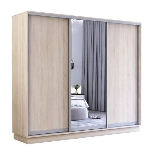 купить Шкаф Mobildor-Lux Fox uși glisante din oglindă și PAL (260x60x230H cm) Sonoma в Кишинёве 