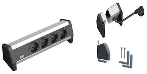 купить Удлинитель электрический BACHMANN 339.1000 Modul desk 4xSchuko+set montare negru в Кишинёве 