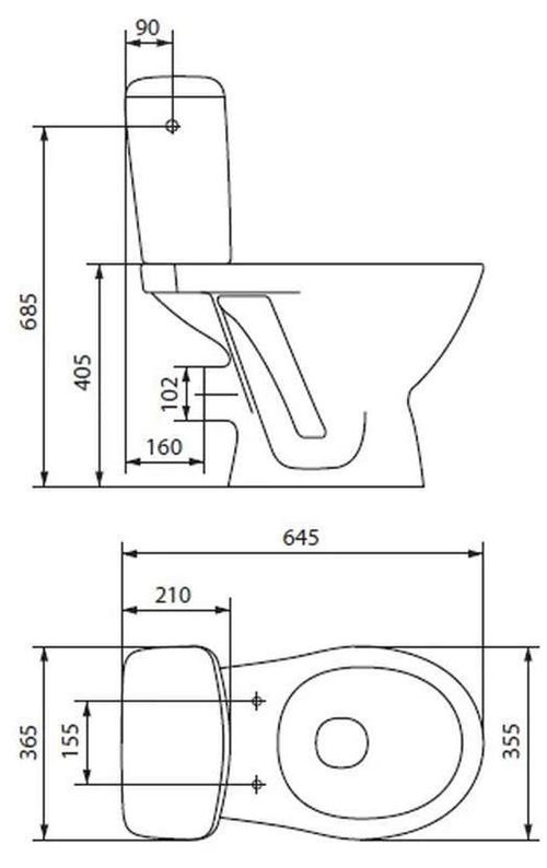 cumpără Vas WC Cersanit Mito Koral Pro, suspendat în partea de jos, orizontal, PP, compact în Chișinău 