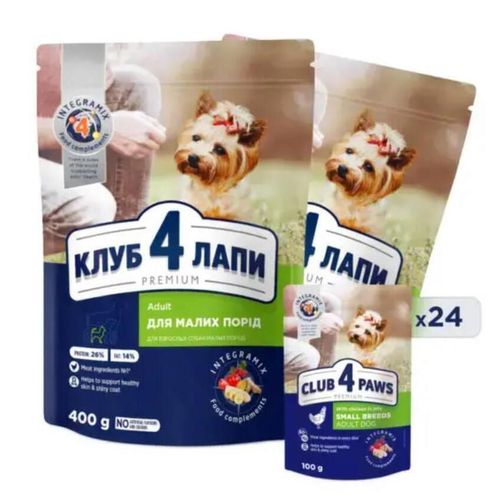 купить Корм для питомцев CLUB 4 PAWS 24392446 Plic caini in jeleu pui 24x100g в Кишинёве 