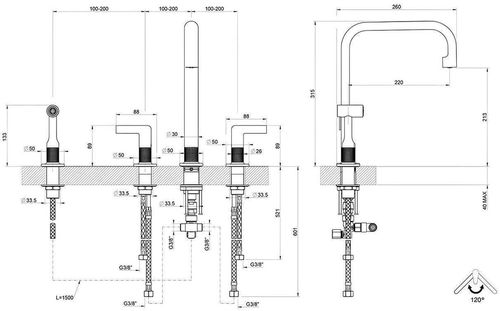 купить Смеситель кухонный Gessi 58703-246 Inciso Gold PVD в Кишинёве 