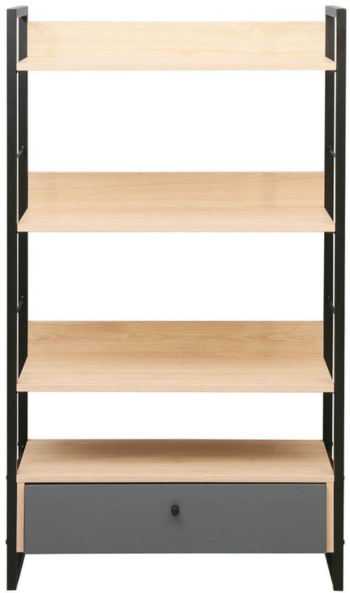 купить Офисный стеллаж Deco Alto 4 nivele 70x30x124.5H Oak/Dark Grey/Black в Кишинёве 