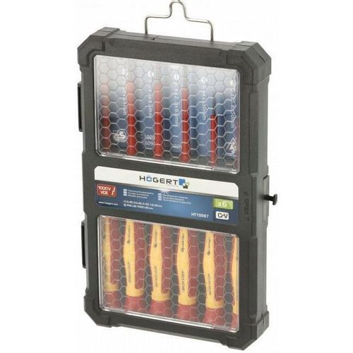 купить Набор ручных инструментов Hoegert Набор из 6 отверток с изолированными битами 1000 В HT1S987 в Кишинёве 