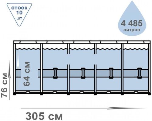 cumpără Piscină cu cadru Intex 26700 PRISM FRAME PREMIUM 305х76см, 4485L, cadru metalic în Chișinău 